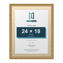 Louis Range Gold Picture, Photo & Poster Frame with Ivory Mount - 28x22" Frame for 24x18" Photo, Gold