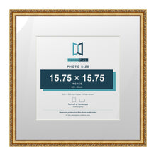 Louis Range Gold Picture, Photo & Poster Frame with White Mount - 60x60cm Frame for 40x40cm Photo, Gold