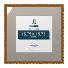 Louis Range Gold Picture, Photo & Poster Frame with Dawn Grey Mount - 60x60cm Frame for 40x40cm Photo, Gold