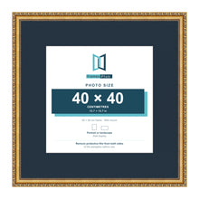 Louis Range Gold Picture, Photo & Poster Frame with Pacific Blue Mount - 60x60cm Frame for 40x40cm Photo, Gold