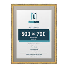 Louis Range Gold Picture, Photo & Poster Frame with Dawn Grey Mount - 80x60cm Frame for 70x50cm Photo, Gold