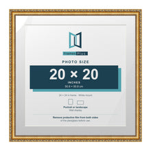 Louis Range Gold Picture, Photo & Poster Frame with White Mount - 24x24" Frame for 20x20" Photo, Gold