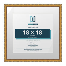 Louis Range Gold Picture, Photo & Poster Frame with White Mount - 24x24" Frame for 18x18" Photo, Gold