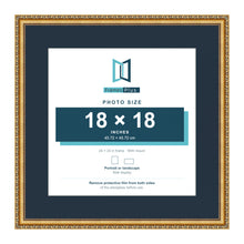 Louis Range Gold Picture, Photo & Poster Frame with Pacific Blue Mount - 24x24" Frame for 18x18" Photo, Gold