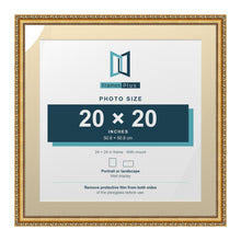 Louis Range Gold Picture, Photo & Poster Frame with Ivory Mount - 24x24" Frame for 20x20" Photo, Gold
