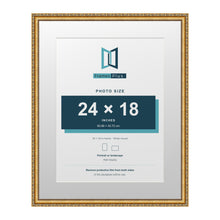 Louis Range Gold Picture, Photo & Poster Frame with White Mount - 30x24" Frame for 24x18" Photo, Gold