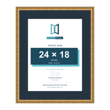 Louis Range Gold Picture, Photo & Poster Frame with Pacific Blue Mount - 30x24" Frame for 24x18" Photo, Gold