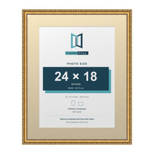 Louis Range Gold Picture, Photo & Poster Frame with Ivory Mount - 30x24" Frame for 24x18" Photo, Gold