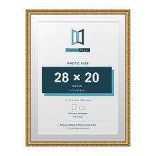 Louis Range Gold Picture, Photo & Poster Frame with White Mount - 32x24" Frame for 28x20" Photo, Gold