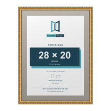 Louis Range Gold Picture, Photo & Poster Frame with Dawn Grey Mount - 32x24" Frame for 28x20" Photo, Gold