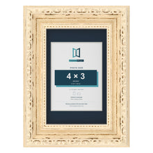 Louis Range Cream Picture, Photo & Poster Frame with Pacific Blue Mount - 6x4" Frame for 4x3" Photo, Cream