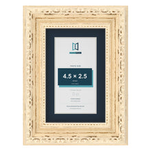 Louis Range Cream Picture, Photo & Poster Frame with Pacific Blue Mount - 6x4" Frame for 4.5x2.5" Photo, Cream