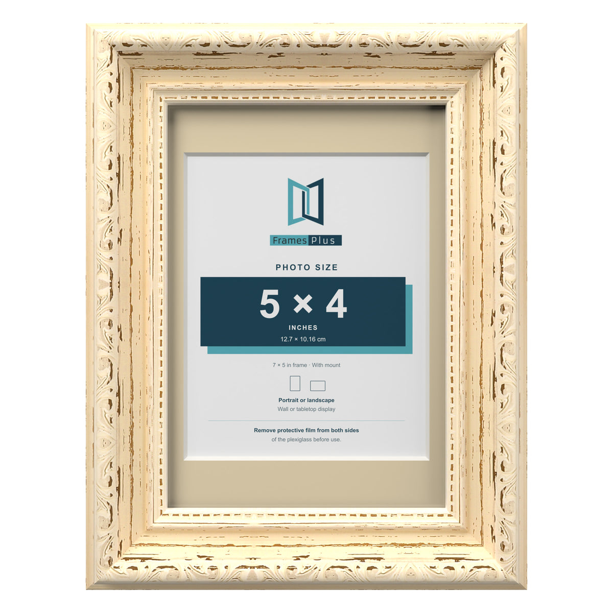 Louis Range Cream Picture, Photo & Poster Frame with Ivory Mount - 7x5" Frame for 5x4" Photo, Cream