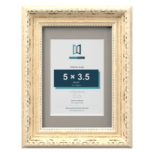 Louis Range Cream Picture, Photo & Poster Frame with Dawn Grey Mount - 7x5" Frame for 5x3.5" Photo, Cream