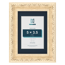 Louis Range Cream Picture, Photo & Poster Frame with Pacific Blue Mount - 7x5" Frame for 5x3.5" Photo, Cream