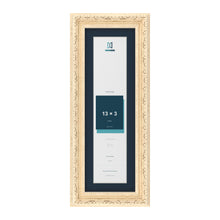 Louis Range Cream Picture, Photo & Poster Frame with Pacific Blue Mount - 15x5" Frame for 13x3" Photo, Cream