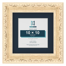 Louis Range Cream Picture, Photo & Poster Frame with Pacific Blue Mount - 15x15cm Frame for 10x10cm Photo, Cream