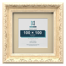 Louis Range Cream Picture, Photo & Poster Frame with Ivory Mount - 15x15cm Frame for 10x10cm Photo, Cream