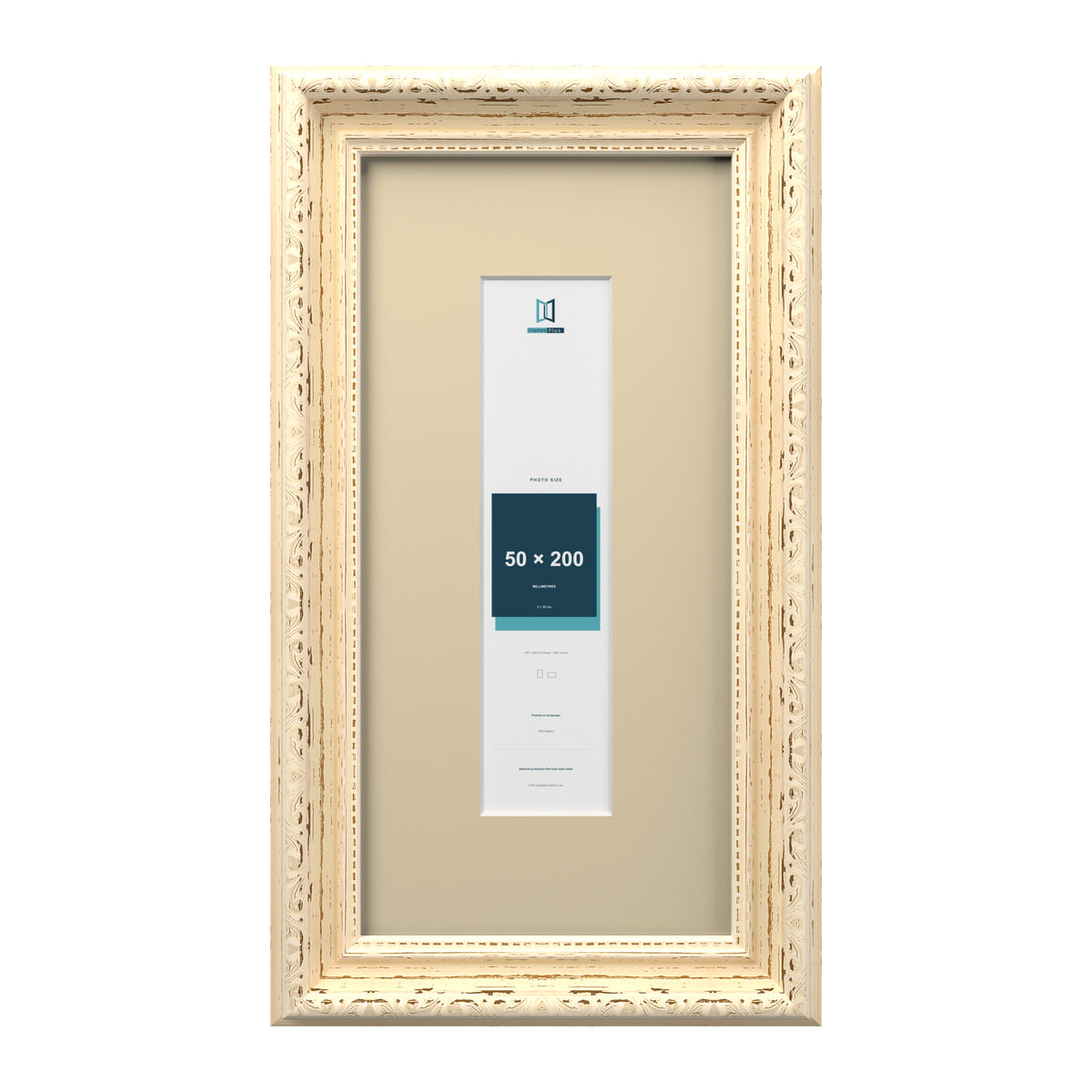 Louis Range Cream Picture, Photo & Poster Frame with Ivory Mount - 30x15cm Frame for 20x5cm Photo, Cream