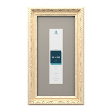 Louis Range Cream Picture, Photo & Poster Frame with Dawn Grey Mount - 30x15cm Frame for 20x5cm Photo, Cream