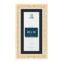 Louis Range Cream Picture, Photo & Poster Frame with Pacific Blue Mount - 30x15cm Frame for 25x10cm Photo, Cream