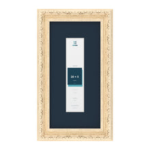 Louis Range Cream Picture, Photo & Poster Frame with Pacific Blue Mount - 30x15cm Frame for 20x5cm Photo, Cream