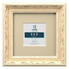 Louis Range Cream Picture, Photo & Poster Frame with Ivory Mount - 6x6" Frame for 3x3" Photo, Cream