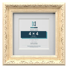 Louis Range Cream Picture, Photo & Poster Frame with White Mount - 6x6" Frame for 4x4" Photo, Cream