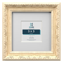 Louis Range Cream Picture, Photo & Poster Frame with White Mount - 6x6" Frame for 3x3" Photo, Cream