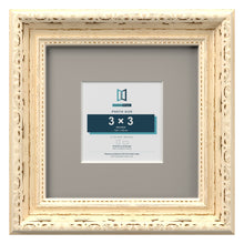 Louis Range Cream Picture, Photo & Poster Frame with Dawn Grey Mount - 6x6" Frame for 3x3" Photo, Cream