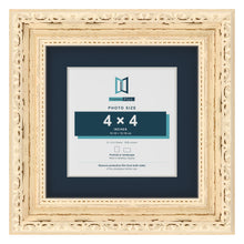 Louis Range Cream Picture, Photo & Poster Frame with Pacific Blue Mount - 6x6" Frame for 4x4" Photo, Cream