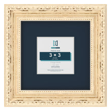 Louis Range Cream Picture, Photo & Poster Frame with Pacific Blue Mount - 6x6" Frame for 3x3" Photo, Cream