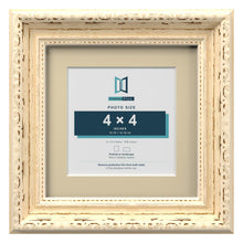 Louis Range Cream Picture, Photo & Poster Frame with Ivory Mount - 6x6" Frame for 4x4" Photo, Cream