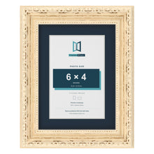 Louis Range Cream Picture, Photo & Poster Frame with Pacific Blue Mount - 8x6" Frame for 6x4" Photo, Cream