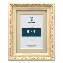 Louis Range Cream Picture, Photo & Poster Frame with Ivory Mount - 8x6" Frame for 6x4" Photo, Cream