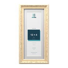 Louis Range Cream Picture, Photo & Poster Frame with White Mount - 14x6" Frame for 12x4" Photo, Cream