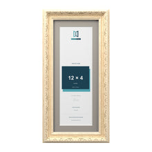 Louis Range Cream Picture, Photo & Poster Frame with Dawn Grey Mount - 14x6" Frame for 12x4" Photo, Cream