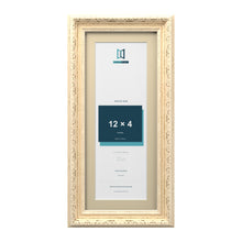 Louis Range Cream Picture, Photo & Poster Frame with Ivory Mount - 14x6" Frame for 12x4" Photo, Cream