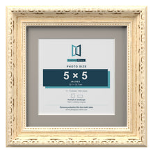 Louis Range Cream Picture, Photo & Poster Frame with Dawn Grey Mount - 7x7" Frame for 5x5" Photo, Cream