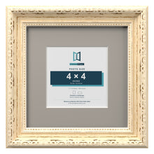 Louis Range Cream Picture, Photo & Poster Frame with Dawn Grey Mount - 7x7" Frame for 4x4" Photo, Cream