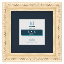 Louis Range Cream Picture, Photo & Poster Frame with Pacific Blue Mount - 7x7" Frame for 4x4" Photo, Cream