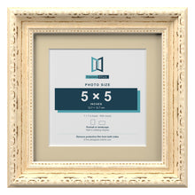 Louis Range Cream Picture, Photo & Poster Frame with Ivory Mount - 7x7" Frame for 5x5" Photo, Cream
