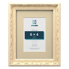 Louis Range Cream Picture, Photo & Poster Frame with Ivory Mount - 9x7" Frame for 6x4" Photo, Cream