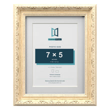 Louis Range Cream Picture, Photo & Poster Frame with White Mount - 9x7" Frame for 7x5" Photo, Cream