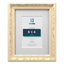Louis Range Cream Picture, Photo & Poster Frame with White Mount - 9x7" Frame for 6x4" Photo, Cream