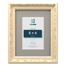 Louis Range Cream Picture, Photo & Poster Frame with Dawn Grey Mount - 9x7" Frame for 6x4" Photo, Cream