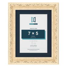 Louis Range Cream Picture, Photo & Poster Frame with Pacific Blue Mount - 9x7" Frame for 7x5" Photo, Cream