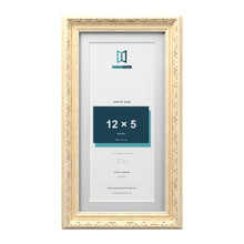 Louis Range Cream Picture, Photo & Poster Frame with White Mount - 14x7" Frame for 12x5" Photo, Cream