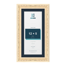 Louis Range Cream Picture, Photo & Poster Frame with Pacific Blue Mount - 14x7" Frame for 12x5" Photo, Cream