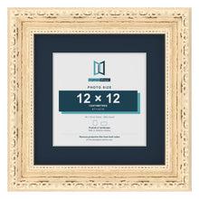 Louis Range Cream Picture, Photo & Poster Frame with Pacific Blue Mount - 18x18cm Frame for 12x12cm Photo, Cream